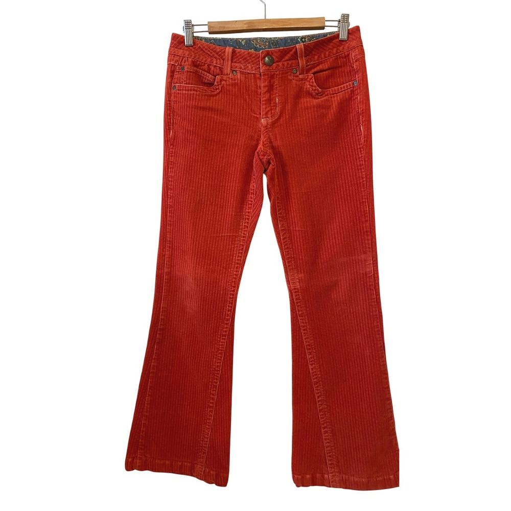 Rewind Pants Size 7 Red Corduroy Flare‎ Leg Low Rise Retro Boho Festival Western
